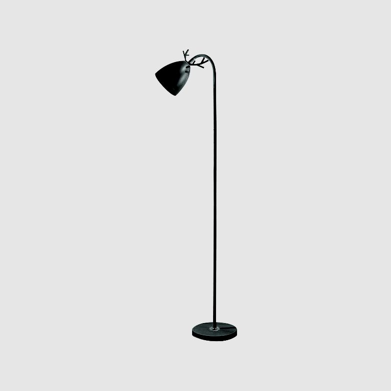 Macharoon arc tromba tonno pavimento luce metallizzata a bulbo singolo soggiorno in piedi con design di corna in nero/bianco/rosa