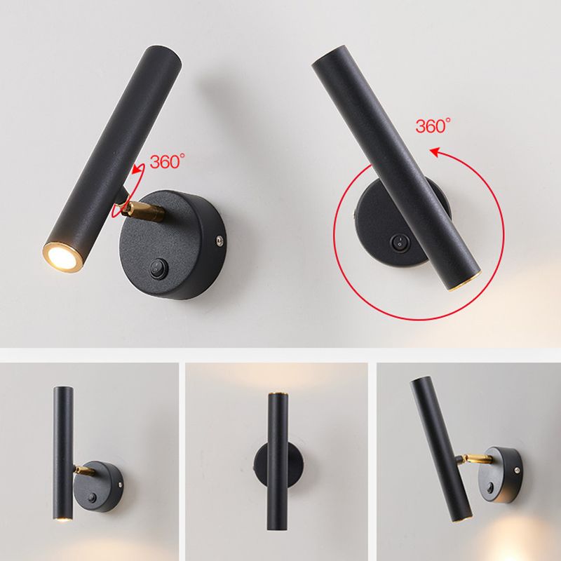 Modern Simple Wall Light Cylinder Shape LED Rotatable Wall Lamp for Living Room
