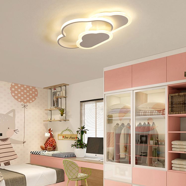 Luz de techo LED con forma creativa para habitación de niños, diseño de línea minimalista, accesorio de iluminación de montaje empotrado con pantalla acrílica