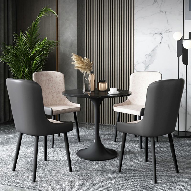 Modern Sintered Stone Dining Table Round Dining Room Table for Kitchen