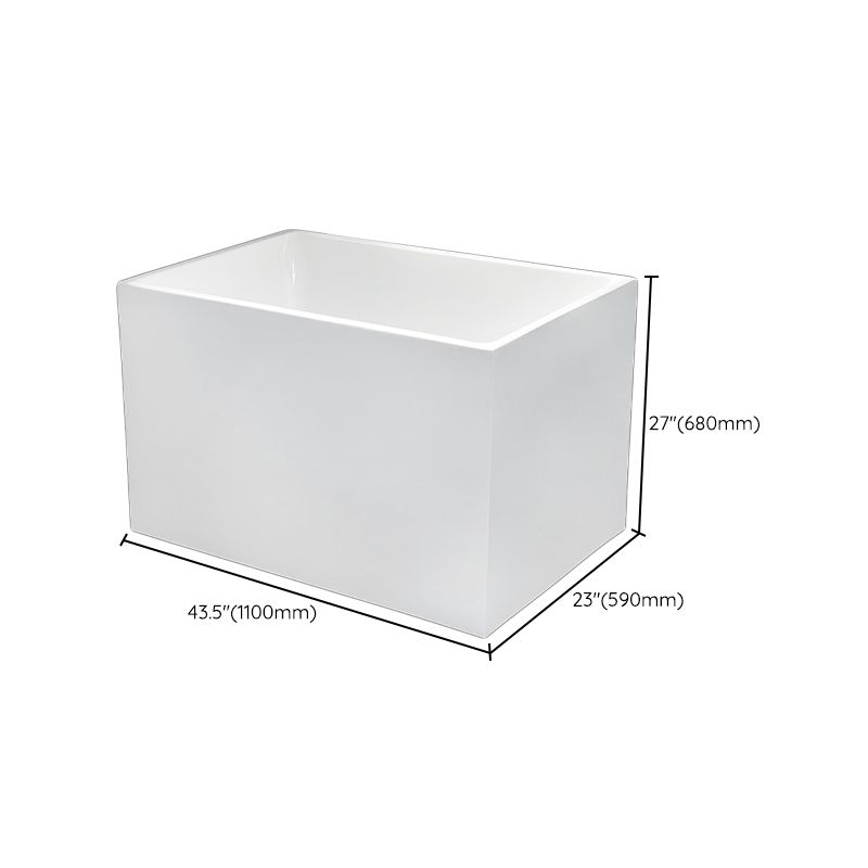 Back to Wall Soaking Bathtub Rectangular Modern Bath Tub (Board not Included)