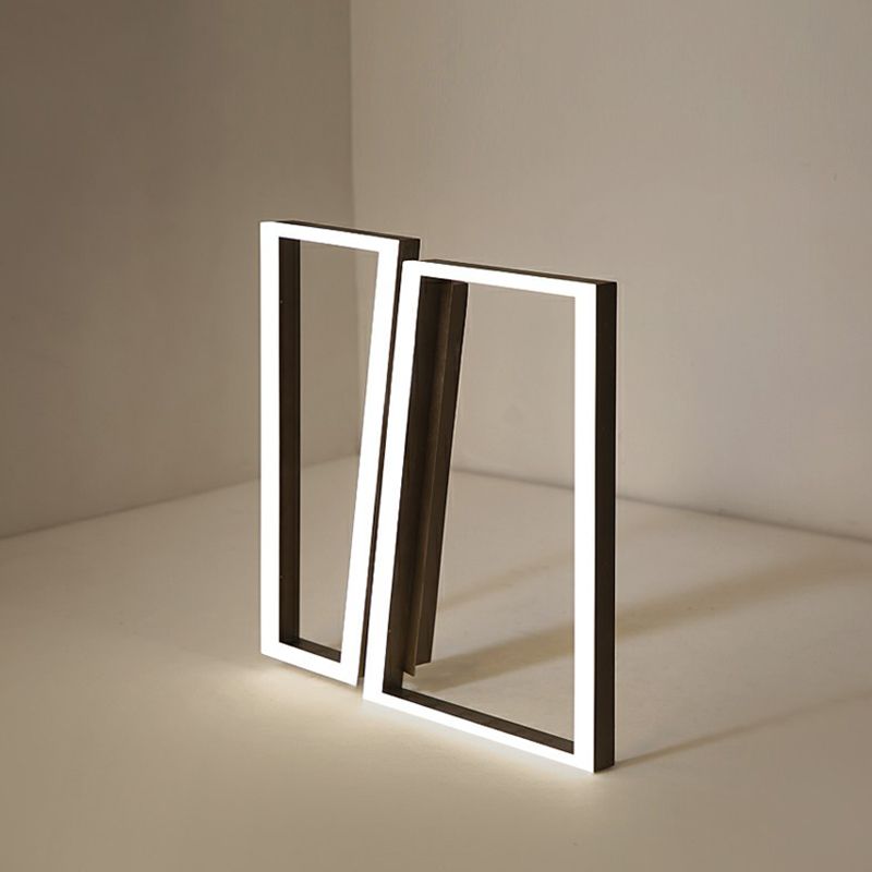 Trapezoid Metal LED Ceiling Mount Light Simple Coffee Finish Flushmount Lighting for Living Room
