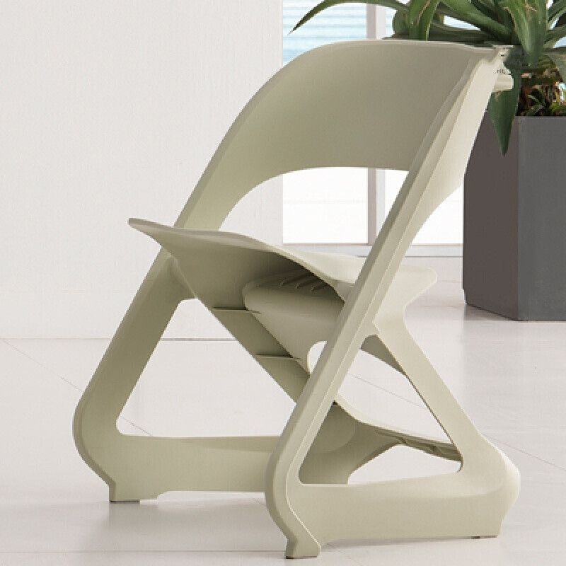 Open Back Dining Side Chair Contemporary Plastic Armless Chair