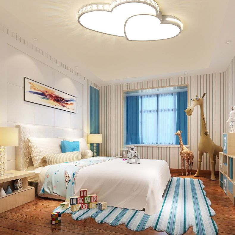 Heart Flush Light 1 Light Metal Modern Flush Mount Ceiling Light Fixtures for Bedroom