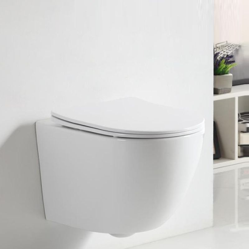 Contemporary Wall Hung Toilet Bowl White Seat Included Urine Toilet for Bathroom