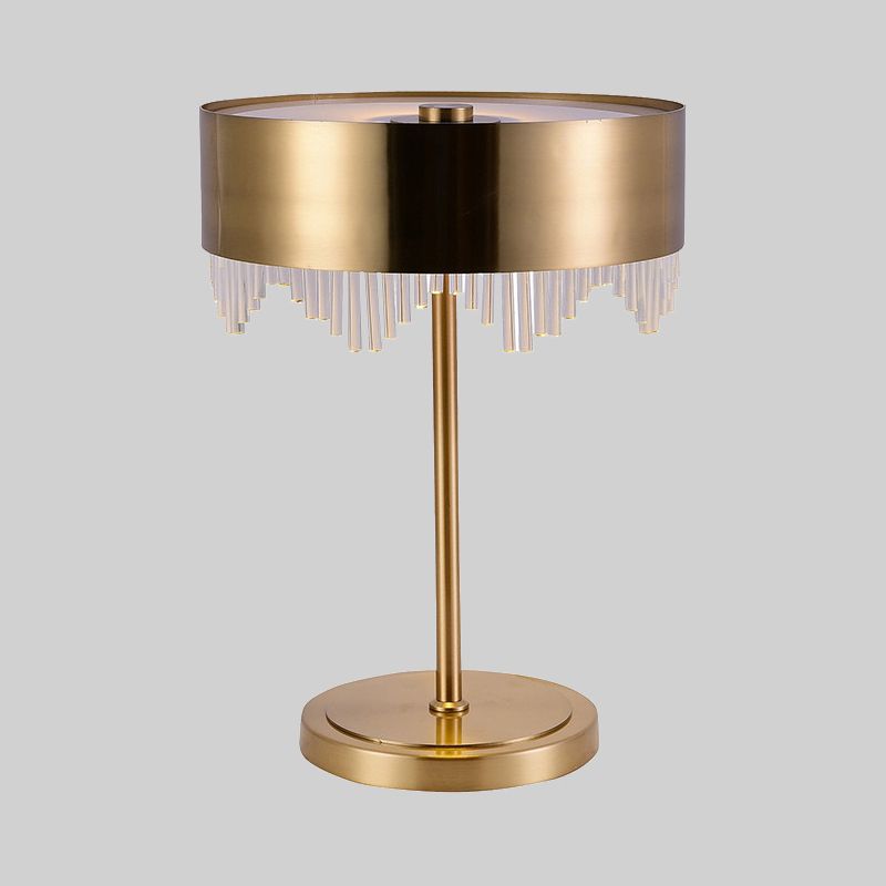 Modernista 1 scrivania cristallina a testa in oro chiaro lampada da tavolo notturno con tonalità metallica