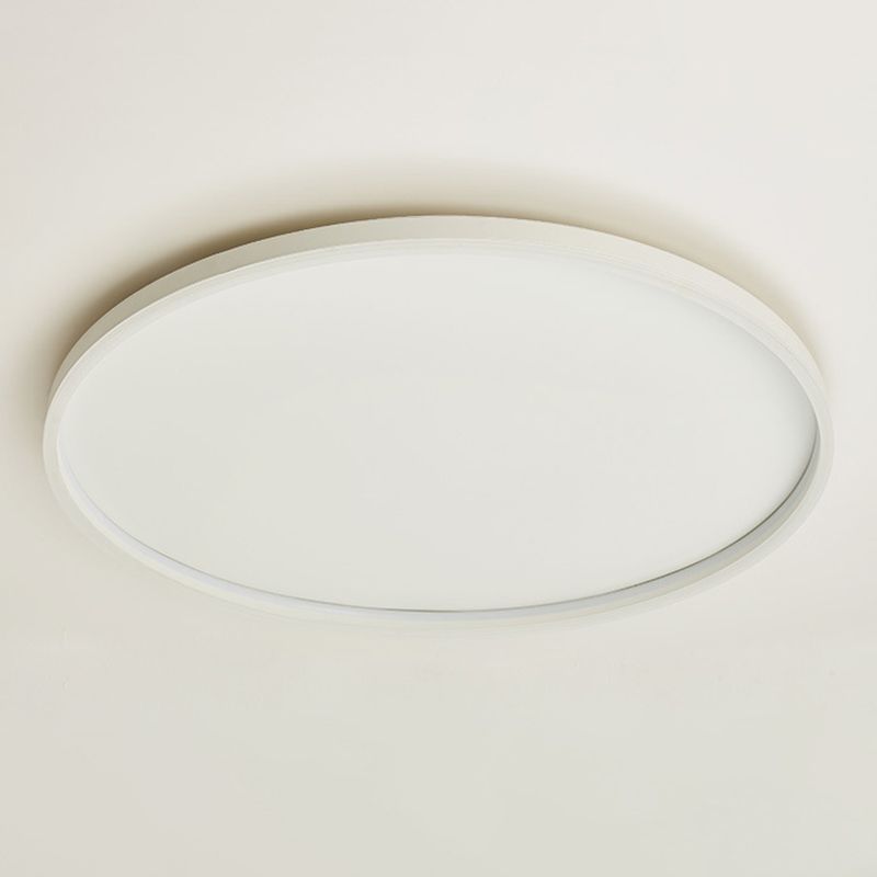 Round Shape Flush Mount Lighting Modern Flush Mount in White Finish