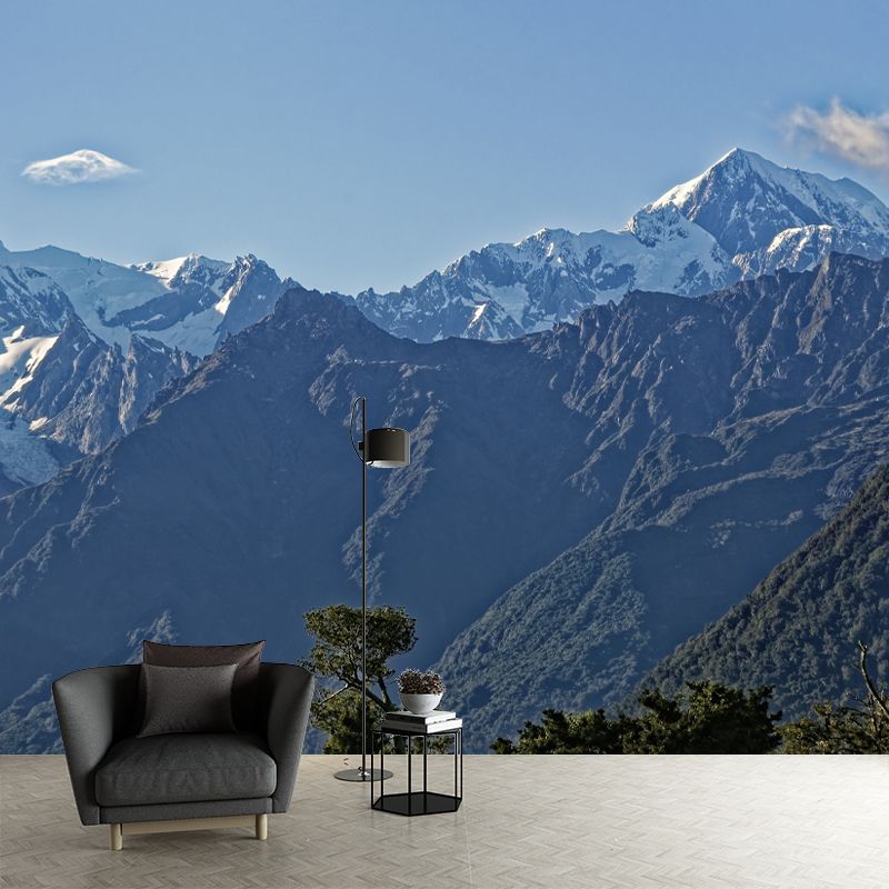 Magnificent Mountain View Removable Mural Wallpaper for Living Room Decor