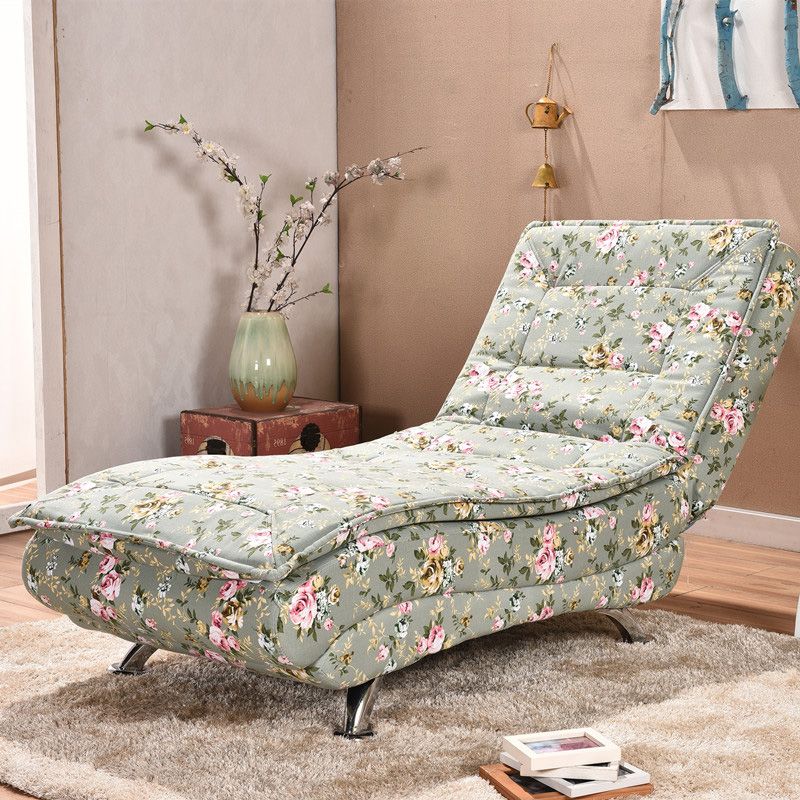 Modern Cotton Blend Lounge Chair Armless Adjustable Sleeper Chair Bed