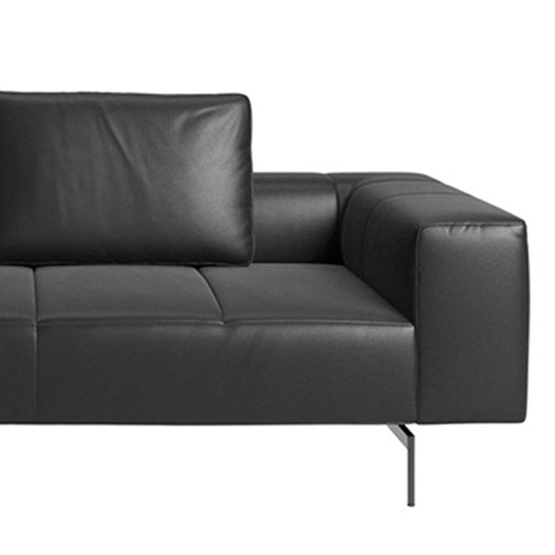 Glam Upholstered Leather Chaise Lounge Couch Metal Chaise Lounge Chair