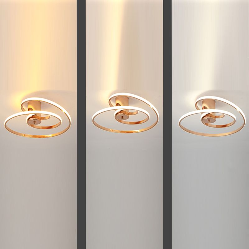 Nordic Linear Ceiling Light Aluminum Gold LED Flush Mount Light for Living Room