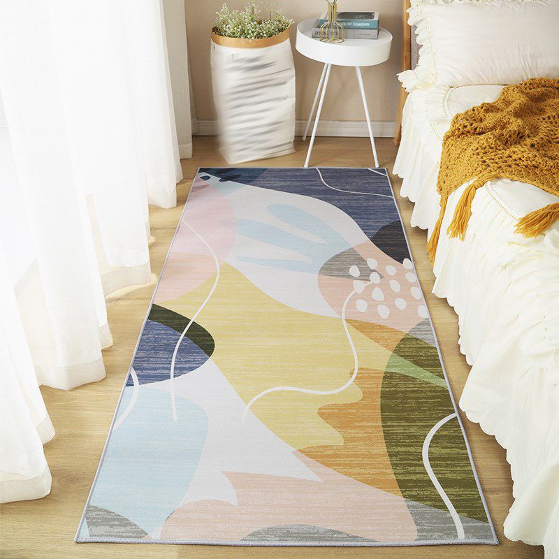 Lichtroze minimalistisch tapijten Polyester grafisch vloerkleed niet-slip achterste tapijt voor woningdecoratie