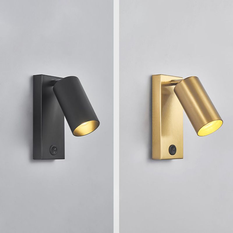Modern Simple Iron Wall Light Cylinder Shape Rotatable Wall Lamp for Living Room