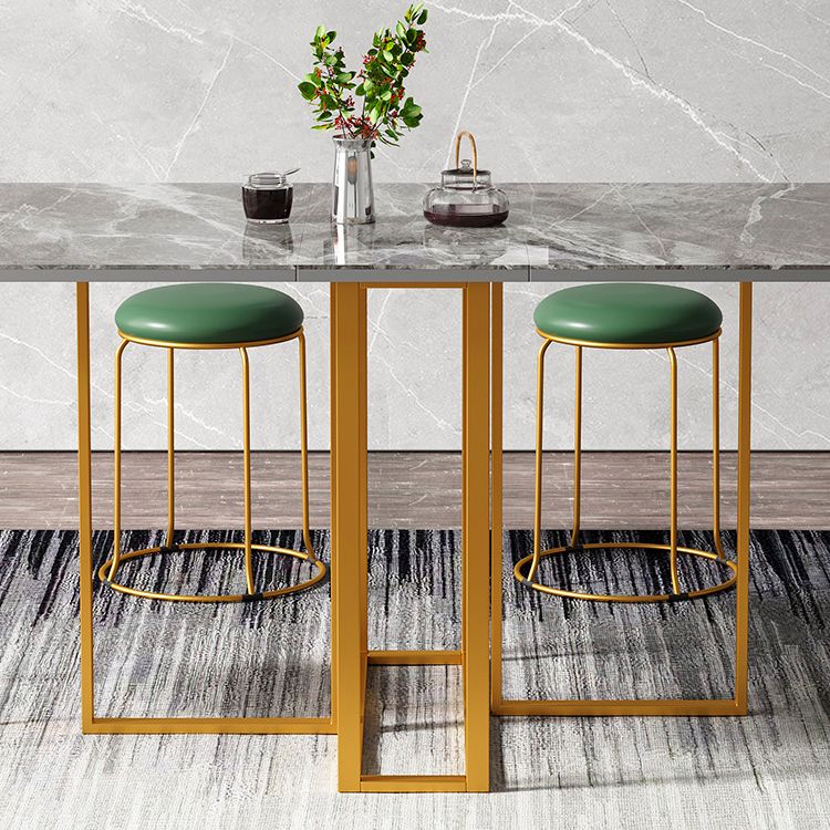 Mesa de cocina de piedra sinterizada plegable de 59 '' Mesa de cocina moderna con base de caballete