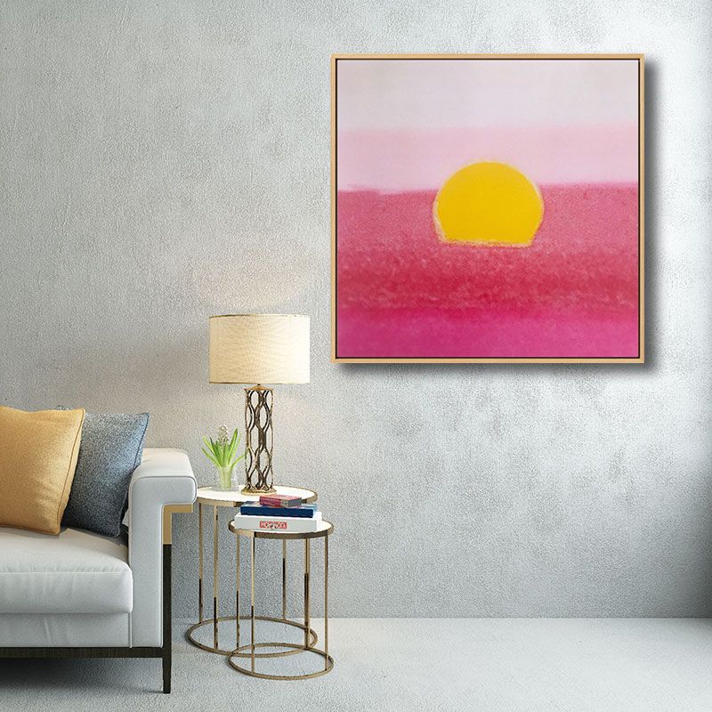 Light Color Sunrise Canvas Textured Kids Style Children's Bedroom Wall Art Print