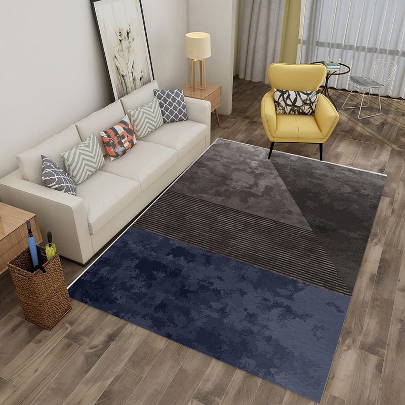 Green Stripe Rug Polyester Graphic Indoor Rug Stain Resistant Rug for Living Room