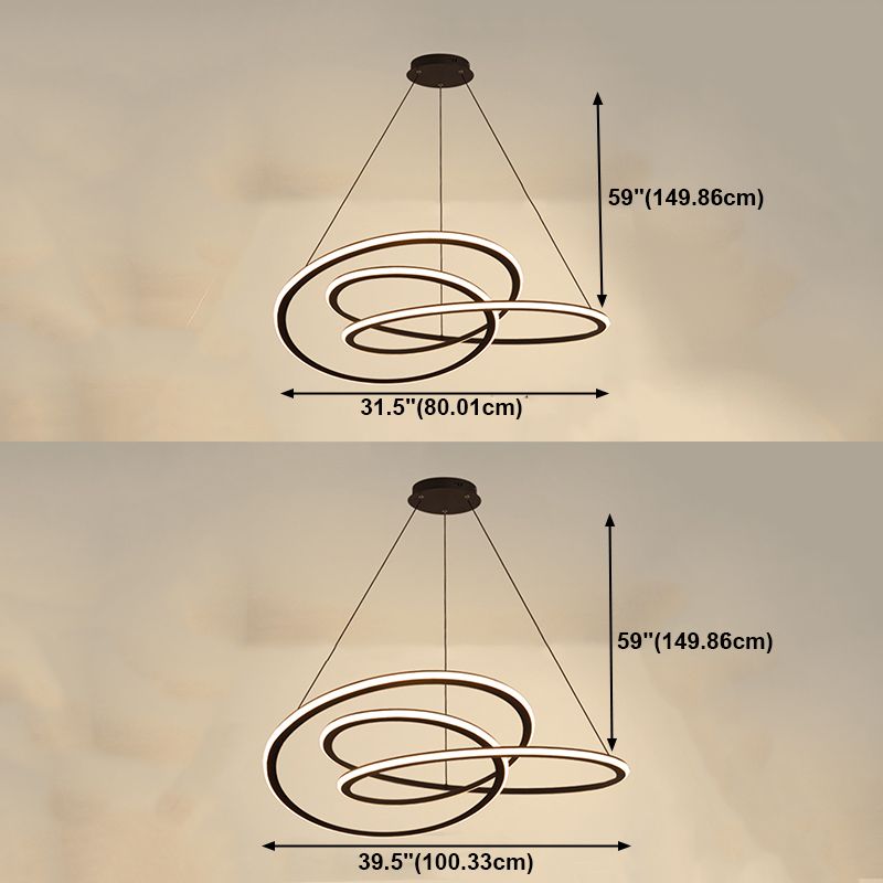 Twist Shade Metal Chandelier Light Modern 1- Light Lighting Lighting Lighting en noir