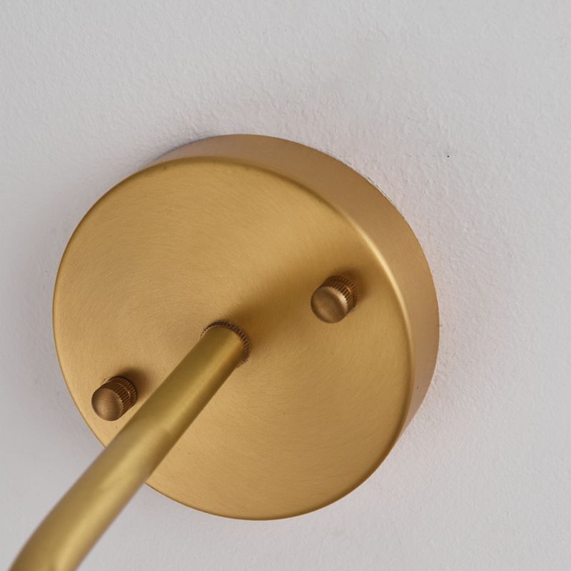 5 teste a sospensione globo luce semplice stile in ottone lampadario in vetro