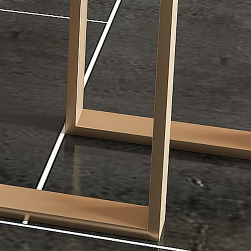 Faux Marble Bistro Bar Table Rectangle White Bar Table for Home