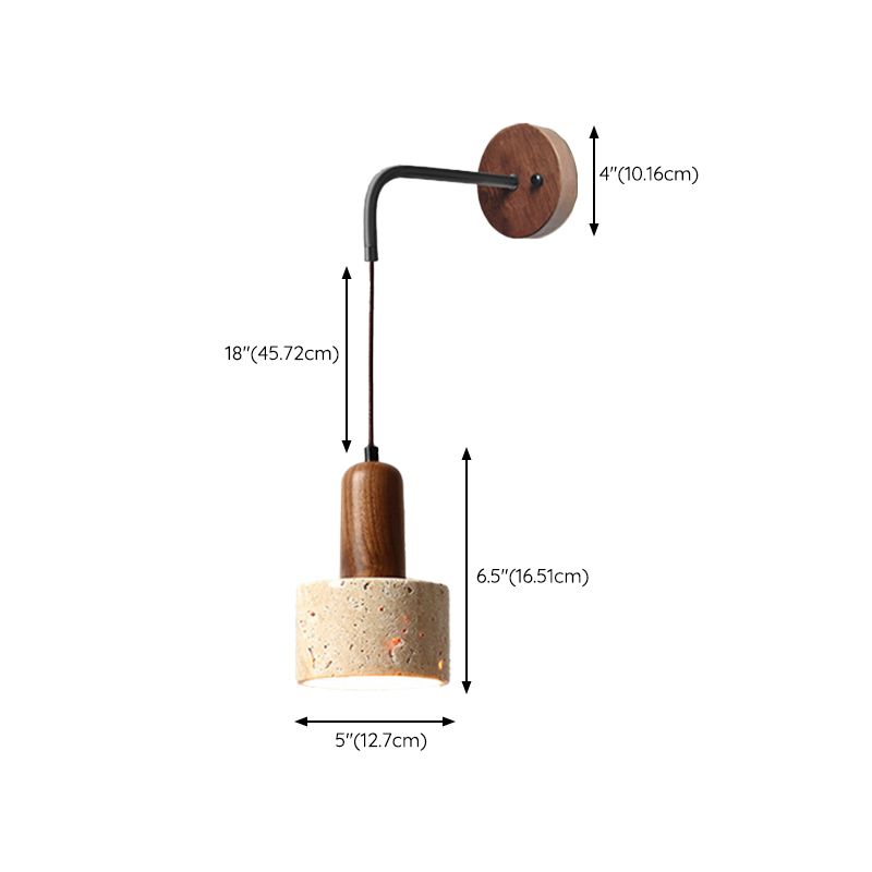 Wood Geometric Shape Wall Sconce Modern Style 1 Light Wall Light Sconce in Brown