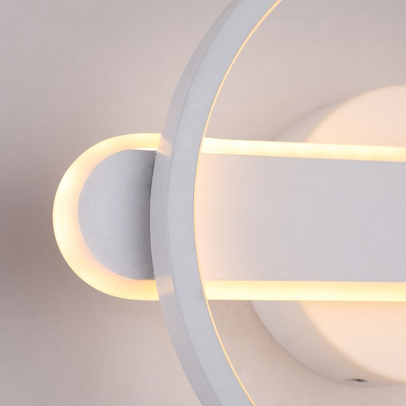 1 lumière du cercle de cercle Light Light Metal Mur de style moderne pour le chevet de l'hôtel