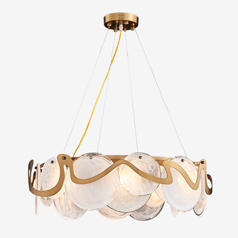 Lámpara de lámpara de lámpara de estilo mínimo de forma redonda de vidrio colgante para dormitorio