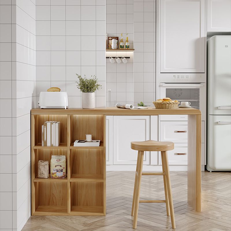 Contemporary Solid Wood Rectangle Bistro Bar Desk for Living Room