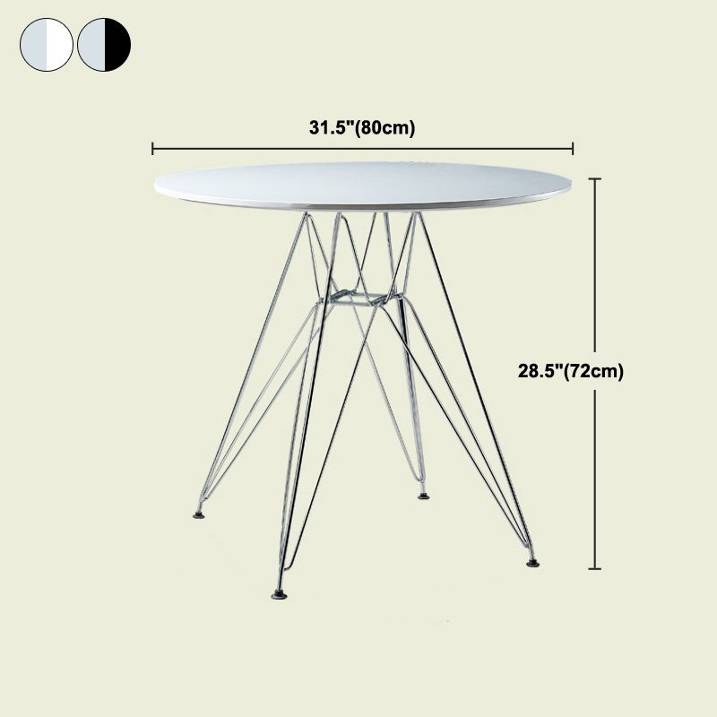 Modern Style Dining Table Round Dining Table with Metal Base for Home Use