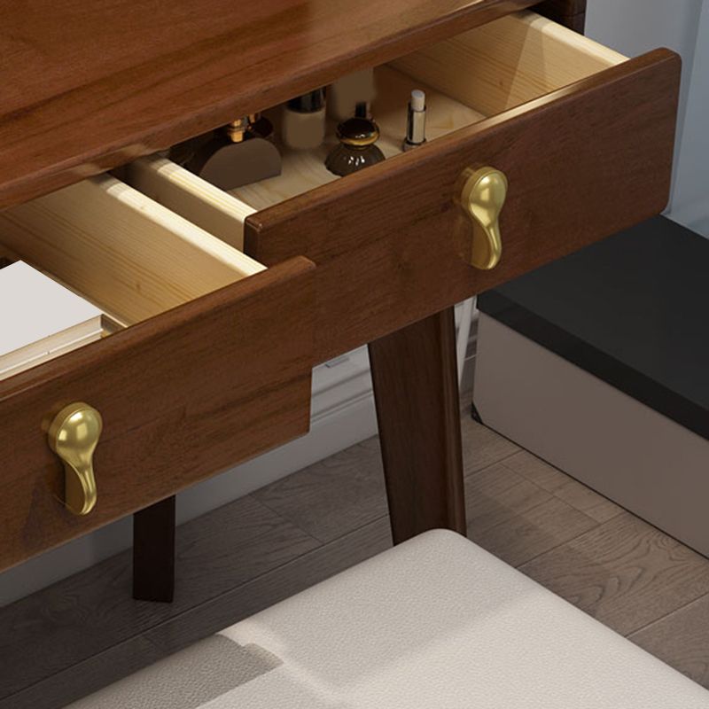 Scandinavian Solid Wood Makeup Counter 3 Drawer Vanity Dressing Table