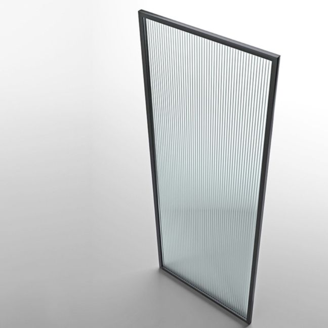 Metal and Glass Shower Door Simple Inline Black Shower Bath Door