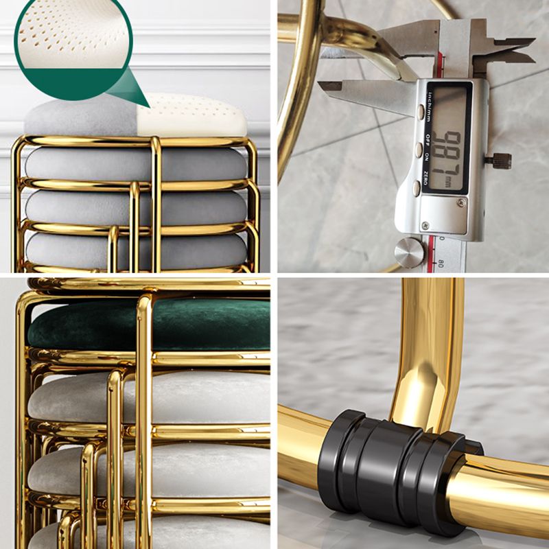 Indoor Round Ottoman Glam Standard Stain Resistant Velvet Ottoman