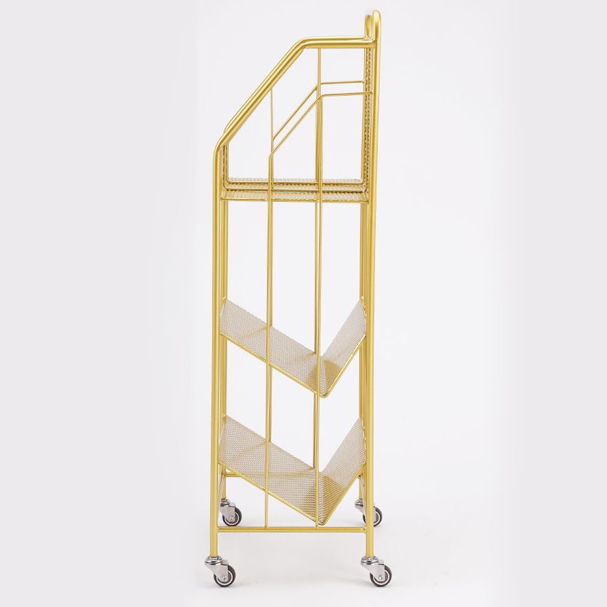 3-Shelf Metal Geometric Bookshelf Contemporary Closed Back Book Shelf,39" H x 11" W