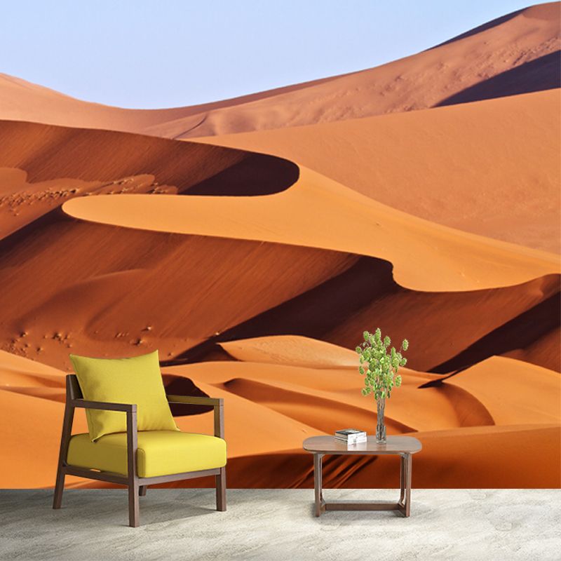 Tropical African Desert Wallpaper Mural Yellow Midday Scenery Wall Covering for Home