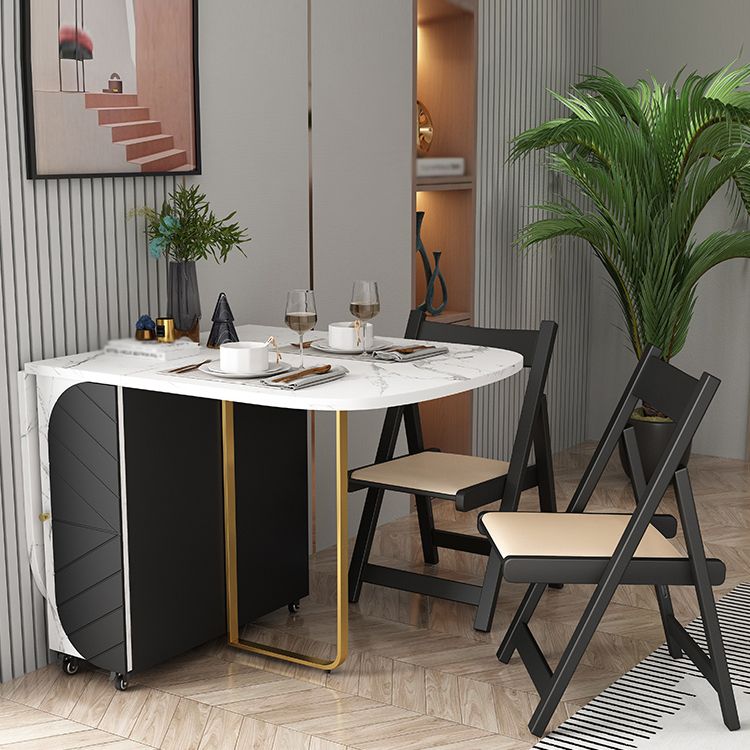 Zeitgenössische Drop-Leaf-Esszimmerkollektion, ovale Möbel, 15" L x 31,5" B x 29,5" H