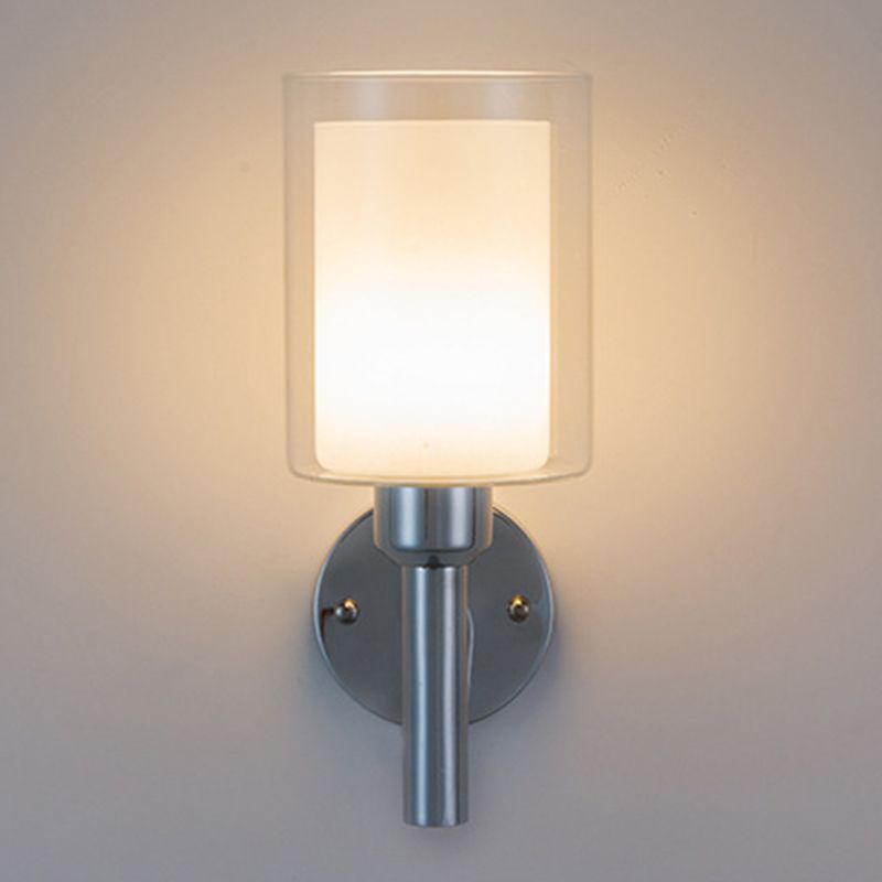 Industrial Style Cylinder Shape Wall Sconce Metal 1 Light Sconces for Bedroom