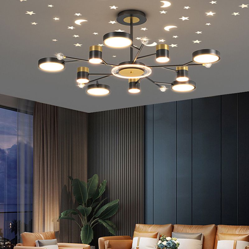 Black acrylique suspension suspension des lampes suspendues contemporaines pour le salon