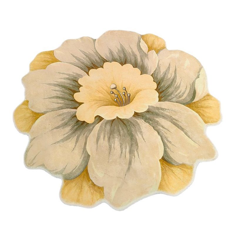 Irregular Flowers Shape Rug Living Room Carpet Polyester Washable Area Rug