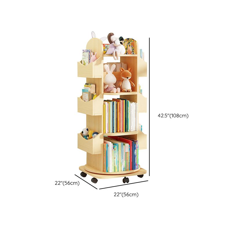 Standard Wooden Bookcase Contemporary Closed Back Bookshelf with Shelves