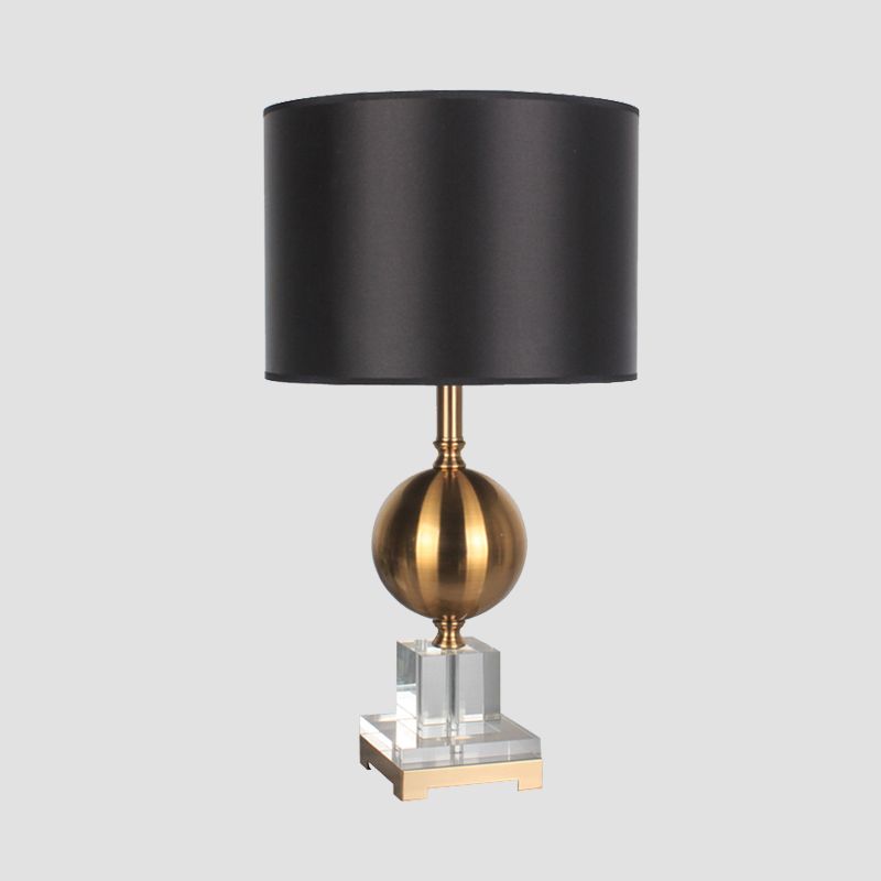 1 table de cylindre de tête Lumière modernisme en tissu lampe de lecture en or pour la salle à manger