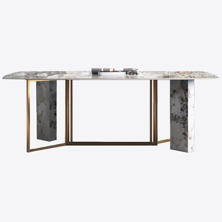 Glam Style 1/4/5/6/7 Pieces Dining Set Rectangle Sintered Stone Dining Table Set