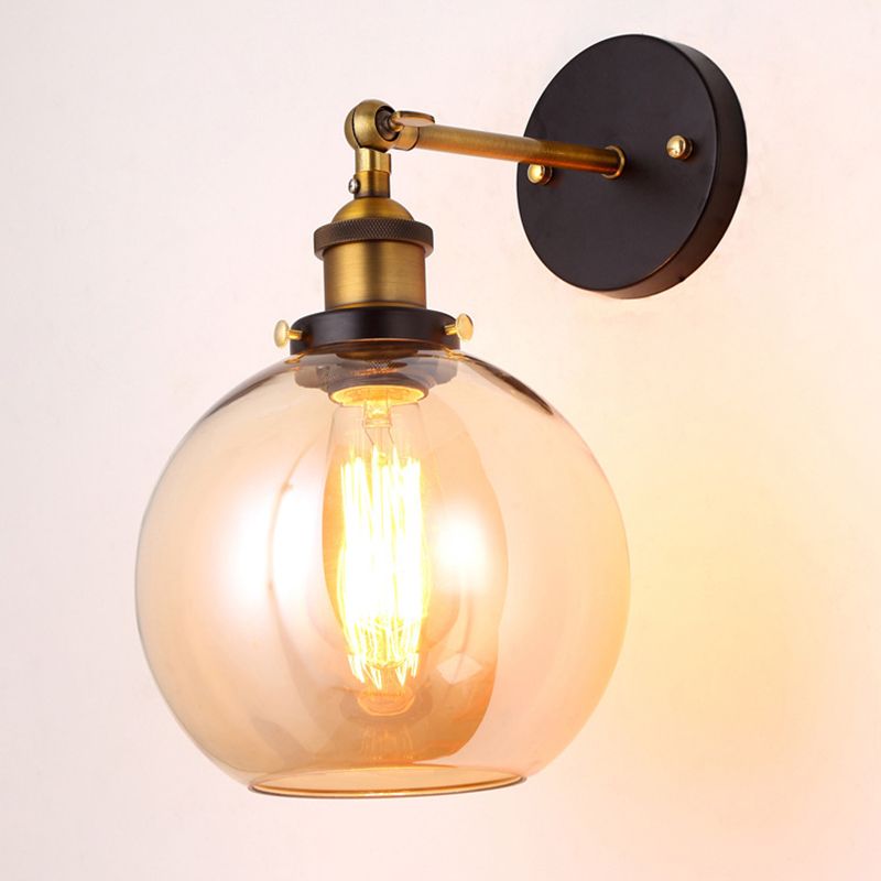 Armed Wall Light Sconce Modern Minimalist Style Glass 1 Light Sconces