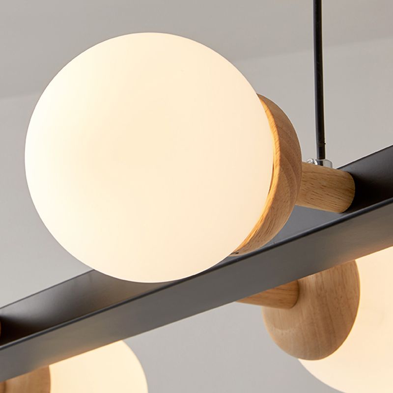 Brown Hanging Ceiling Light White Glass Modern Island Lamps for Dining Room