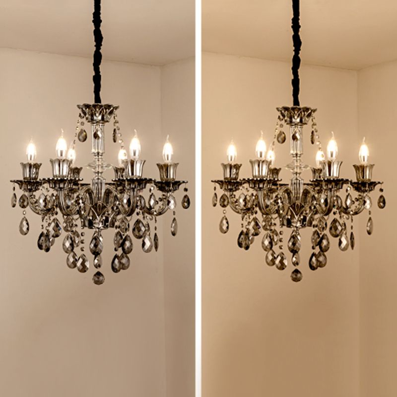 Crystal Candelabra Hanging Light Fixtures Vintage Living Room Hanging Chandelier Light