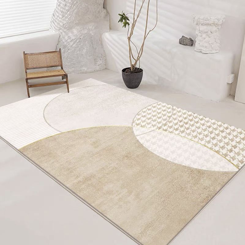 Tapis de couleur rose polyester tapis lavable moderne pour décoration intérieure
