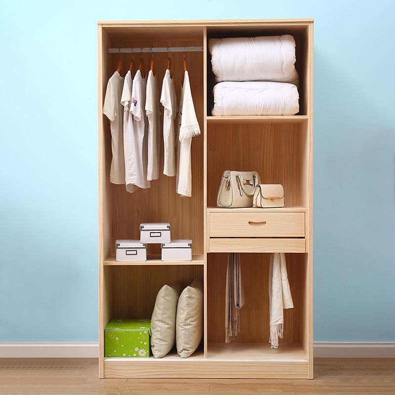 Urban Brown Kids Closet 1-Drawer Wooden High Gloss Coat Locker