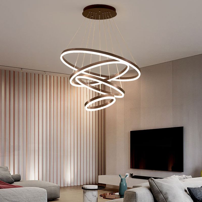 Lampada a sospensione a lampadario a più livello metallico semplice lampada a led a led