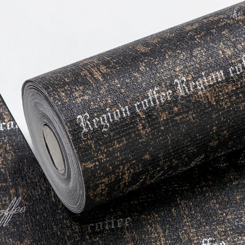 Coffee Shop Wallpaper with English Letters Design, 21-inch x 33-foot, Non-Pasted