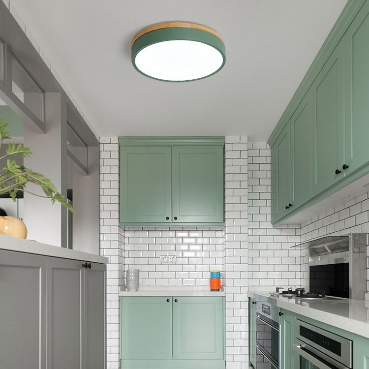 Modern Style Circle Shape Ceiling Lighting Metal 1 Light Ceiling Lamp for Bedroom