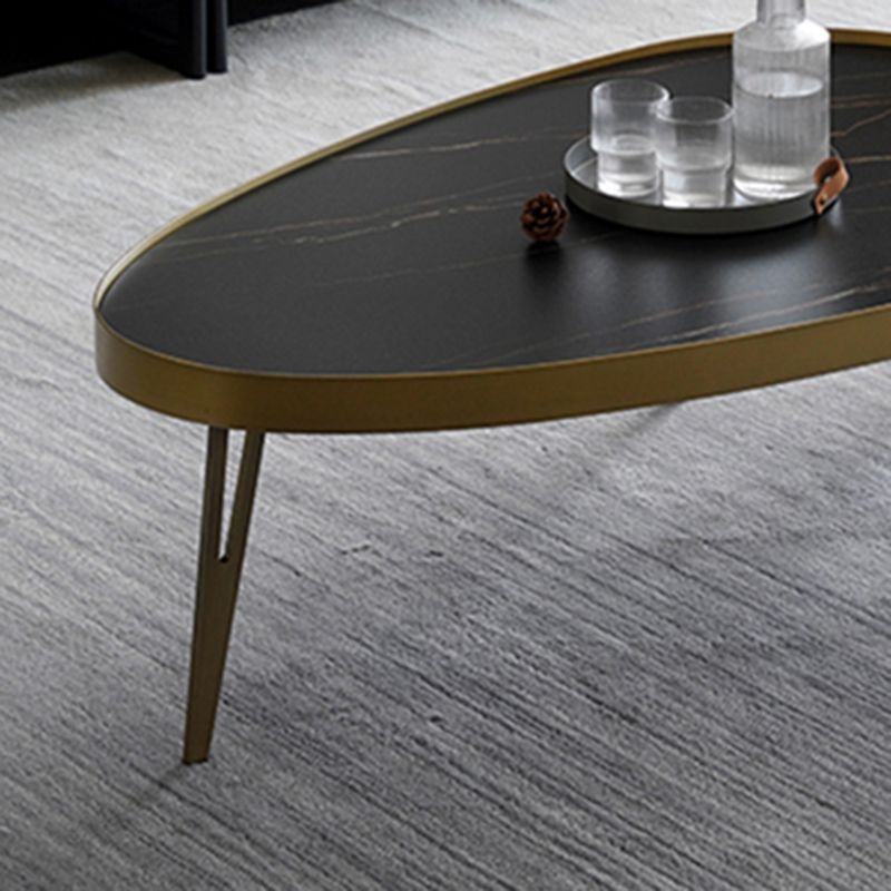 Glam Cocktail Table 3 Legs Faux Stone Oval/Square Coffee Table