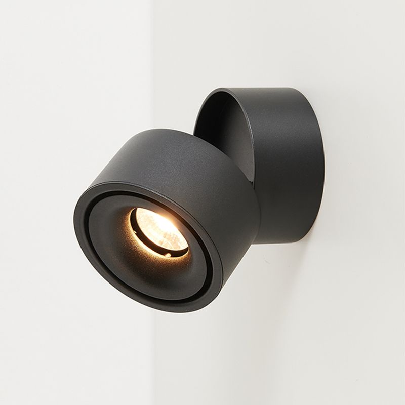 Modern Simple Aluminum Wall Light Cylinder Shape Rotatable Wall Lamp for Living Room